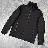 Куртка SoftShell Shadow тактическая мужская весенняя осенняя на флисе Софт Шелл теплая черная