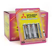 Батарейка Super Heavy Duty MITSUBISHI 1.5V AA/R6PU, 4pcs/card, 48pcs/inner box, 576pcs/ctn i