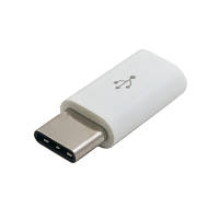 Переходник microUSB(F) => Type-C(M), White, OEM b