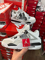 Кросівки Nike Air Jordan 4 retro Military / Найк Аір Джордан 4 ретро білі + шнурки