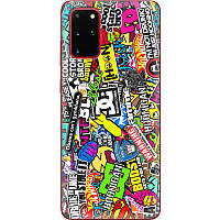 Чехол Силиконовый для Телефона с Принтом на Samsung Galaxy S20 Plus (G985) (Цветные Наклейки)