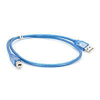 Кабель USB 2.0 RITAR AM/BM, 0.5m, прозрачный синий h