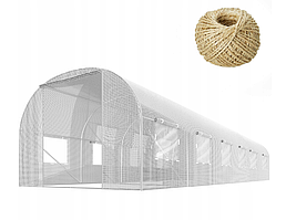 Теплиця з вікнами Plonos 18m2 Біла = 300х600х200 см (4977)