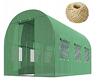 Теплица для сада с окнами Plonos 7m2 Зеленая = 200х350х200 см (4914-A)