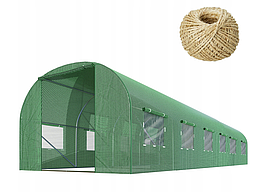 Теплиця для саду з вікнами Plonos 18m2 Зелена = 300х600х200 см (4918)