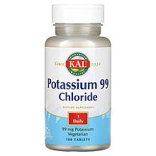 Хлорид калію KAL "Potassium 99 Chloride" 99 мг (100 таблеток)