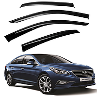 Дефлекторы окон, ветровики на Hyundai Sonata 2014-2019 (LF) (скотч) ACRYL-AUTO