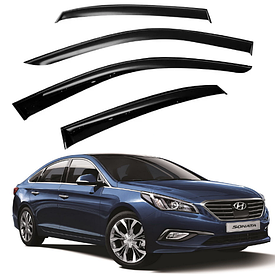 Дефлектори вікон, вітровики на Hyundai Sonata 2014-2019 (LF) (скотч) ACRYL-AUTO