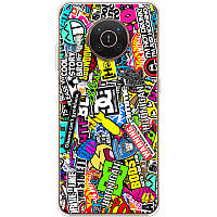 Чехол Силиконовый для Телефона с Принтом на Nokia X10 (Цветные Наклейки)
