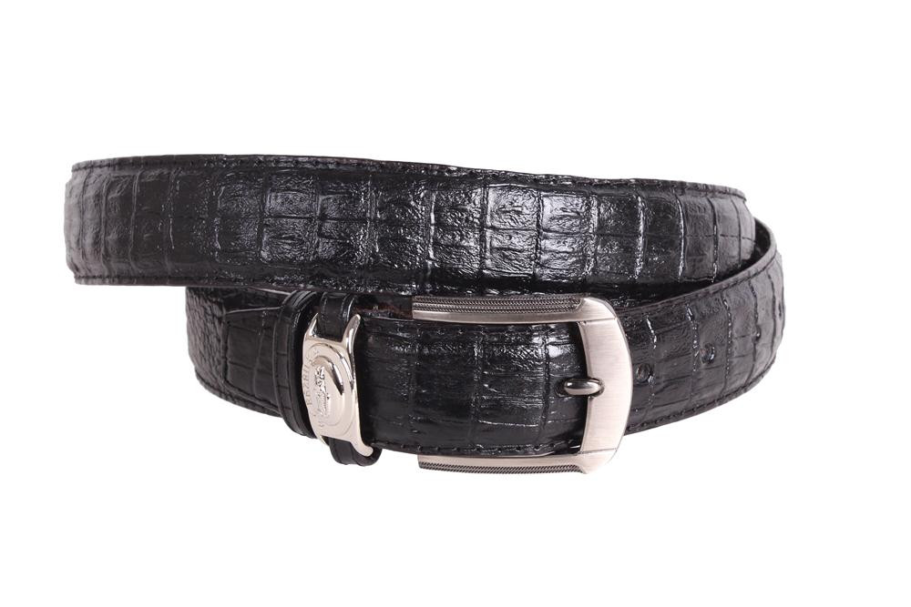 Чоловічий ремінь зі штучної шкіри під джинси 240790 чорний, фото 1