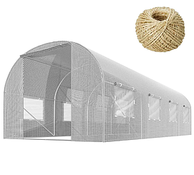 Садова теплиця з вікнами Plonos 13,5m2 Біла = 450х300х200 см (4975)