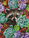Картина мозаїка ColorArt Єнотик у квітах (CLR-ST485) 30 х 40 см (Без підрамника), фото 2