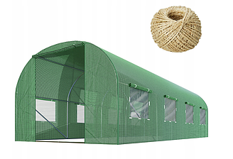 Садова теплиця з вікнами Plonos 9m2 Зелена = 200х450х200 см (4915-A)