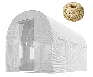 Садова теплиця з вікнами Plonos 7m2 Біла = 350х200х200 см (4971-A)