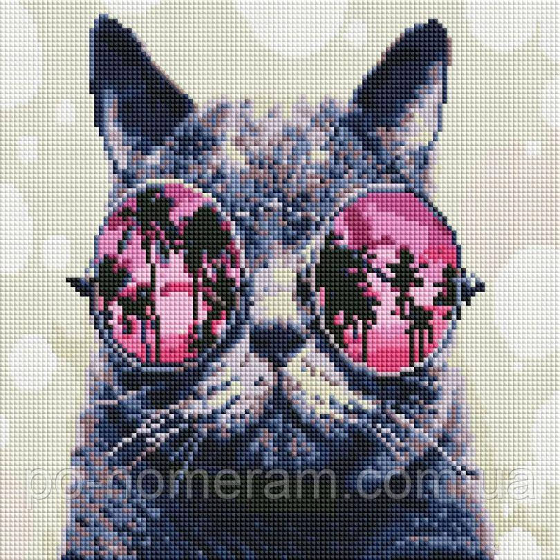 Алмазна мозаїка ColorArt Кіт в окулярах (CLR-TT607) 30 х 30 см (Без підрамника)