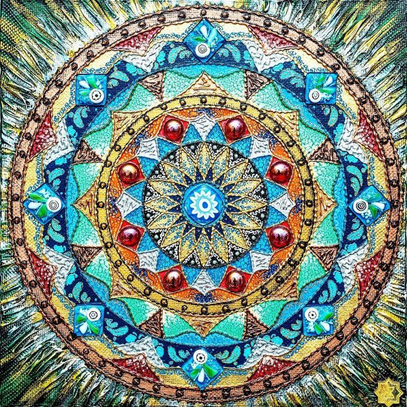 Алмазна мозаїка ColorArt Мандала достатку та процвітання (CLR-PFS1401) 40 х 40 см (На підрамнику), фото 1