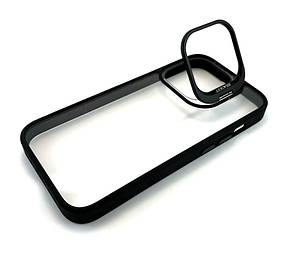 Чохол на iPhone 15 Pro Stand Case накладка бампер із підставкою черный скла на камери