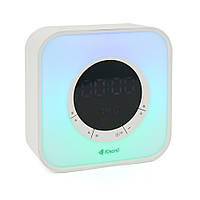 Колонка Kisonli Q6A Bluetooth 5.0, 1х5W, 3600mAh, USB/TF/FM/BT/LED/Clock/RGB Light, DC: 5V/1A, BOX, Silver,