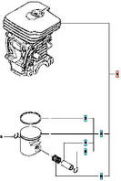 Поршнева у к-ті, 41 мм для бензопили Husqvarna 135, 440e