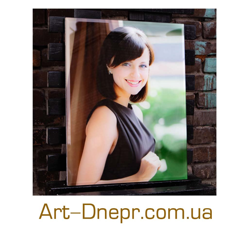 Табличка на хрест з фотоскла розміром 400х500х12 мм, фото 1