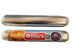 Фольга харчова алюмінієва для запікання різних страв та зберігання продуктів 100 метрів FreePack
