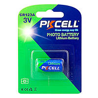 Батарейка литиевая PKCELL 3V CR123A Lithium Manganese Battery цена за блист, Q8/96 b