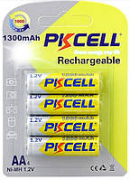 Аккумулятор PKCELL 1.2V AA 1300mAh NiMH Rechargeable Battery, 4 штуки в блистере цена за блистер, Q12 b