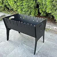 Розкладний дворівневий мангал (ВxШxД:400x323x545) на 8 шампурів, 3 мм, похідний мангал