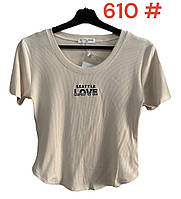 Женская футболка в рубчик, размер универсальный: 42-48