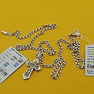 Срібний невеликий ланцюжок 55 см / цепочка і хрестик освячений, фото 9