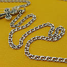 Срібний невеликий ланцюжок 55 см / цепочка і хрестик освячений, фото 7