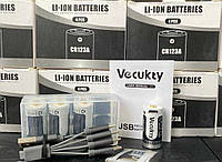 Набір батарей CR123A USB, акумуляторні батареї, зарядні акумулятори USB CR123
