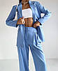 Жіночий діловий костюм-двійка (піджак + штани палаццо) чорний, білий, блакитний, синій (42-44, 44-46 розміри), фото 5
