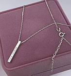 Срібний ланцюжок з кулоном під гравіювання, фото 2