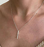 Срібний ланцюжок з кулоном під гравіювання, фото 3