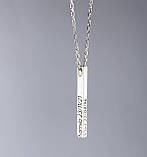 Срібний ланцюжок з кулоном під гравіювання, фото 4