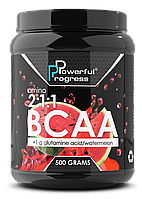 БЦАА + Глутамин Amino BCAA 2:1:1 Glutamine Powerful Progress 500 g,аминокислота вкус арбуз