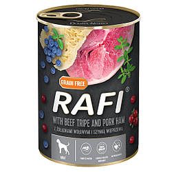 Rafi Dog Adult with Beef Tripe & Pork Hamm - Вологий корм для собак з яловичих шлунків з шинкою, 400 гр