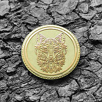Монета латунная сувенирная "Лисица" c гравировкой