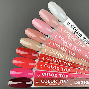Color Top Дизайнер (9 мл.) - кольорове топове покриття для нігтів з вітражним ефектом Темно-червоний 12, фото 2