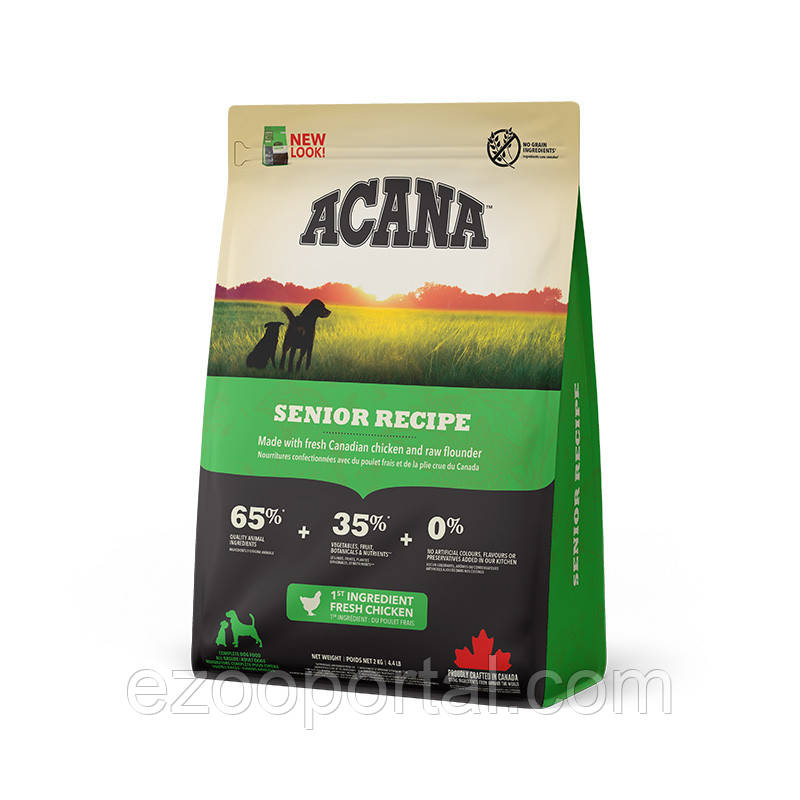 ACANA Senior Dog Recipe 2.0kg корм для дорослих собак всіх порід старше 7 років, фото 1