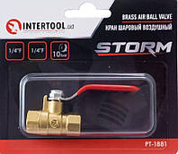 Кран шаровый воздушный Intertool - 1/4"В x 1/4"В 1 шт.