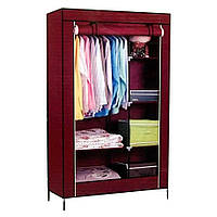 Складной тканевый шкаф HCX 88105 Storage Wardrobe 105х45х175 см Burgundy (3_04270)