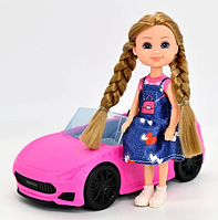 Лялька в рожевій машинці з песиком для дітей від 3х років.