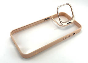 Чохол на iPhone 15 Pro Max Stand Case з підставкою накладка бампер бежевий скла на камеру