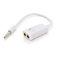 Спліттер Jack 3.5 (тато) => 2 * Jack 3.5 (мама) Stereo White, Пакет, Q500 p