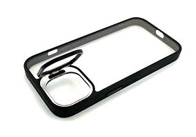 Чохол на iPhone 15 Stand Case накладка бампер із підставкою чорний скла на камери
