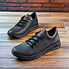 Чоловічі шкіряні кросівки (натуральна шкіра) чорні демісезонні, чоловіче взуття весна осінь, розмір 40 41 42 43 44 45, фото 5