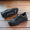 Чоловічі шкіряні кросівки (натуральна шкіра) чорні демісезонні, чоловіче взуття весна осінь, розмір 40 41 42 43 44 45, фото 6
