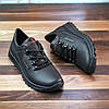 Чоловічі шкіряні кросівки (натуральна шкіра) чорні демісезонні, чоловіче взуття весна осінь, розмір 40 41 42 43 44 45, фото 3